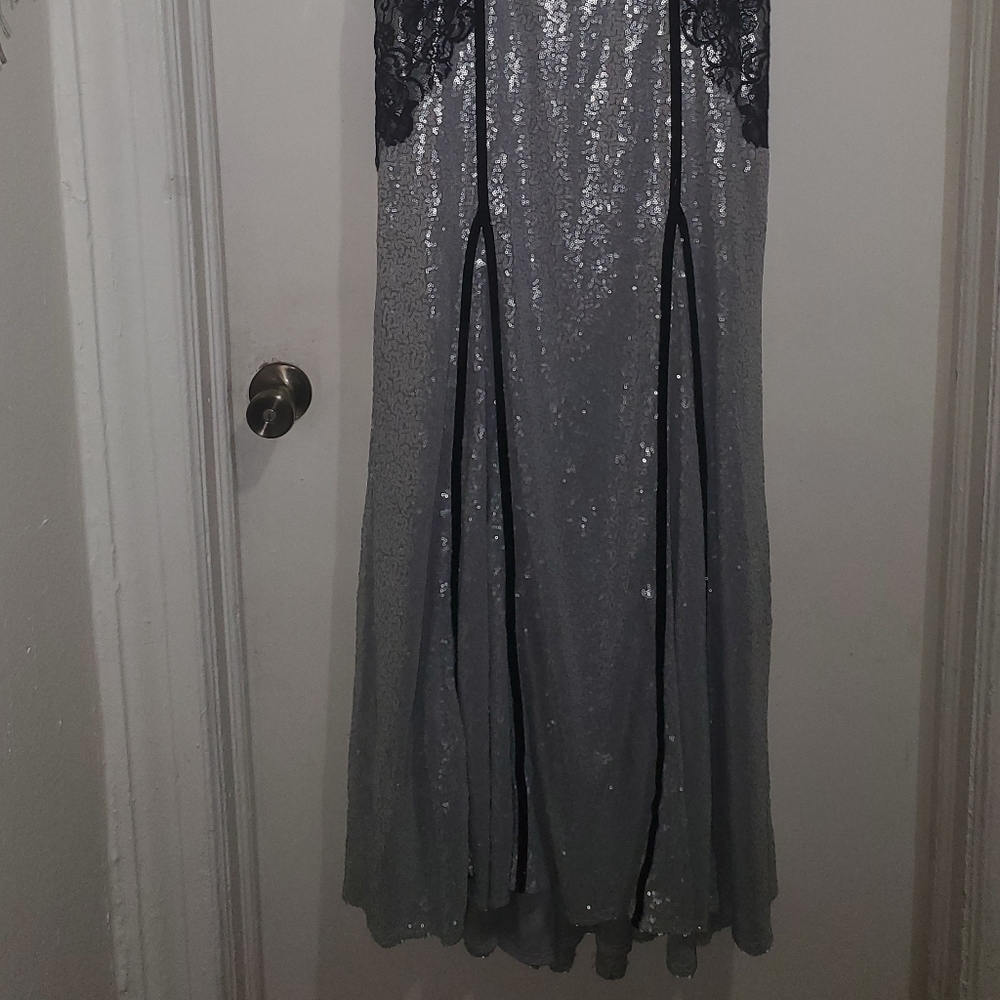 Tadashi Shoji Janus Lace Sequin Sleeveless Gown Si - Picture 11 of 13
